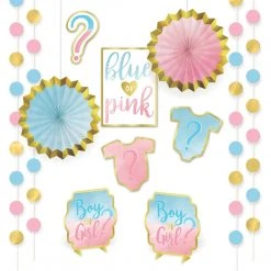 AMSCAN Gender Reveal Room Decorating Kit