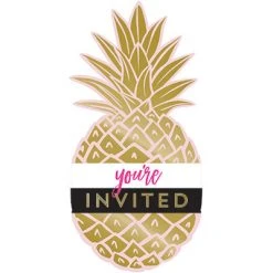 CREATIVE CONVERTING Golden Pineapple Invitations 8ct