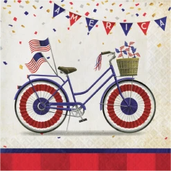 CREATIVE CONVERTING Patriotic Parade Bike Lunch Napkins