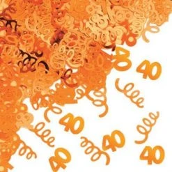 CREATIVE CONVERTING 40th Birthday Confetti - Orange