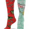 ELOPE INC Green Eggs & Ham Adult Mismatched Knee Socks Dr. Seuss