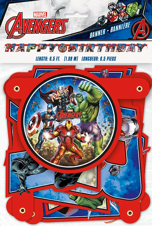 UNIQUE INDUSTRIES Banners Avengers Birthday Banner 1 UNIQUE INDUSTRIES Banners Avengers Birthday Banner