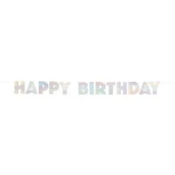 UNIQUE INDUSTRIES Happy Birthday Iridescent Letter Banner Banners