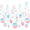 AMSCAN Gender Reveal Swirl Decorations