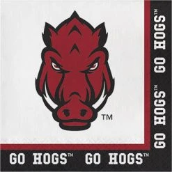 CREATIVE CONVERTING Collegiate Arkansas Lunch Napkins 20ct