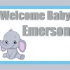 PARTY AMERICA Yard Signs Baby Boy Elephant Custom 18" X 24" Lawn Sign