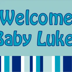 PARTY AMERICA Yard Signs Baby Boy Stripes Custom 18" X 24" Lawn Sign