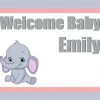 PARTY AMERICA Baby Girl Elephant Custom 18" X 24" Lawn Sign