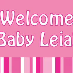 PARTY AMERICA Baby Girl Stripes Custom 18" X 24" Lawn Sign Yard Signs