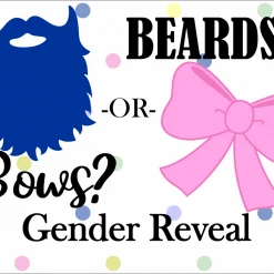 PARTY AMERICA Beards Or Bows Custom 18" X 24" Lawn Sign Yard Signs