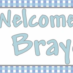 PARTY AMERICA Blue Gingham Banner Custom Banners