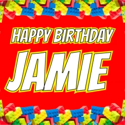 PARTY AMERICA Building Blocks Custom 18" X 24" Lawn Sign