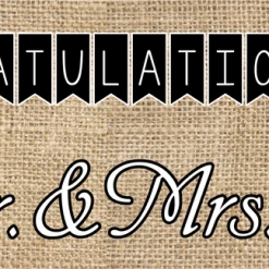 PARTY AMERICA Burlap & Lace Banner Custom Banners