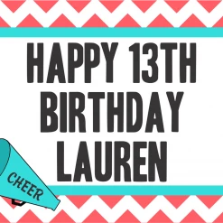 PARTY AMERICA Yard Signs Cheer Birthday Custom 18" X 24" Lawn Sign