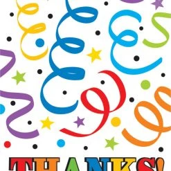 AMSCAN Colorful Birthday Thank You Cards