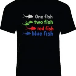 PARTY AMERICA Dr. Seuss Adult Plus Size One Fish, Two Fish, Red Fish, Blue Fish Shirt
