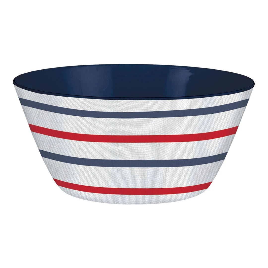 AMSCAN Patriotic Stripe Large Salad Bowl 1 AMSCAN Patriotic Stripe Large Salad Bowl