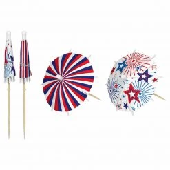 AMSCAN Patriotic Jumbo Umbrella Picks 24ct
