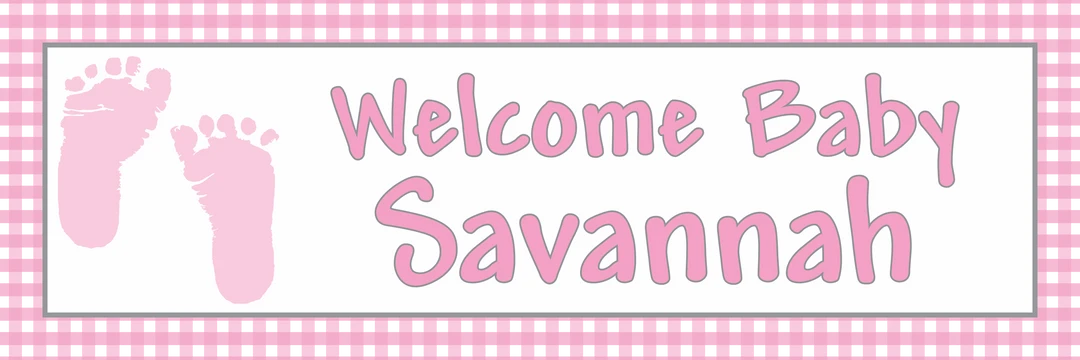 PARTY AMERICA Pink Gingham Banner 1 PARTY AMERICA Pink Gingham Banner