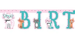 CREATIVE CONVERTING Purrfect Party Birthday Banner Banners