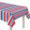 AMSCAN Patriotic Striped 60" X 84" Fabric Tablecover
