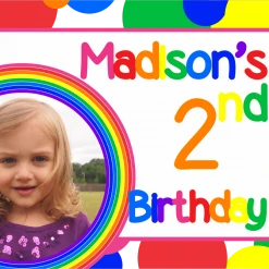 PARTY AMERICA Yard Signs Rainbow Dot Custom 18" X 24" Lawn Sign