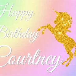 PARTY AMERICA Unicorn Ombre Custom 18" X 24" Lawn Sign