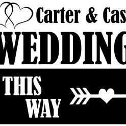 PARTY AMERICA Wedding Black & White Custom 18" X 24" Lawn Sign Yard Signs