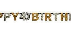 AMSCAN Banners 40th Sparkling Celebration Letter Banner