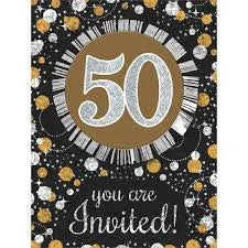 AMSCAN 50th Sparkling Celebration Invitations